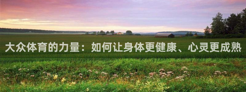 大众体育的力量：如何让身体更健康、心灵更成熟